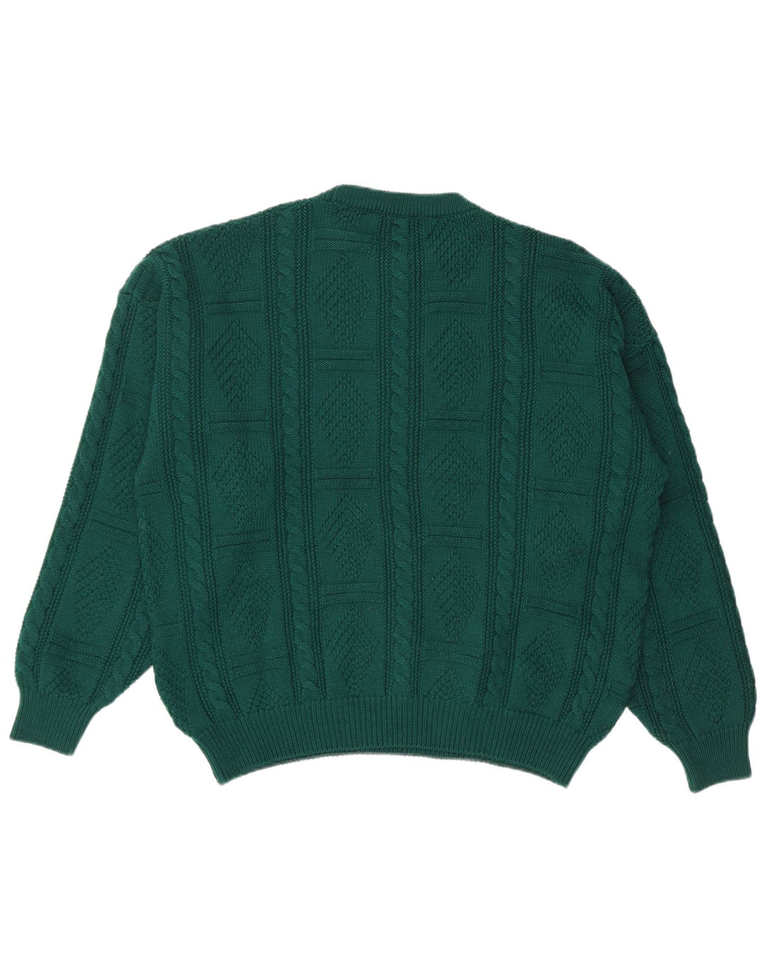 IL GRANCHIO Pull Col Rond Homme XL Laine Verte