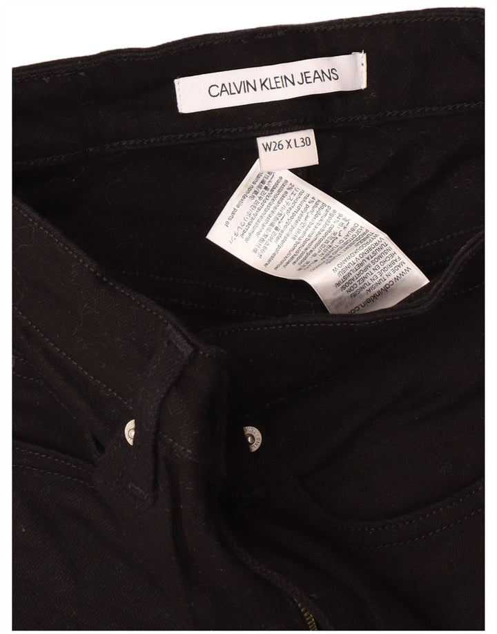 CALVIN KLEIN Jean Slim Taille Haute Femme W26 L30 Coton Noir