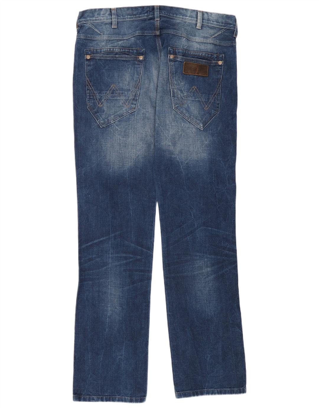 Wrangler Jean droit à manivelle pour homme W36 L34 en coton bleu