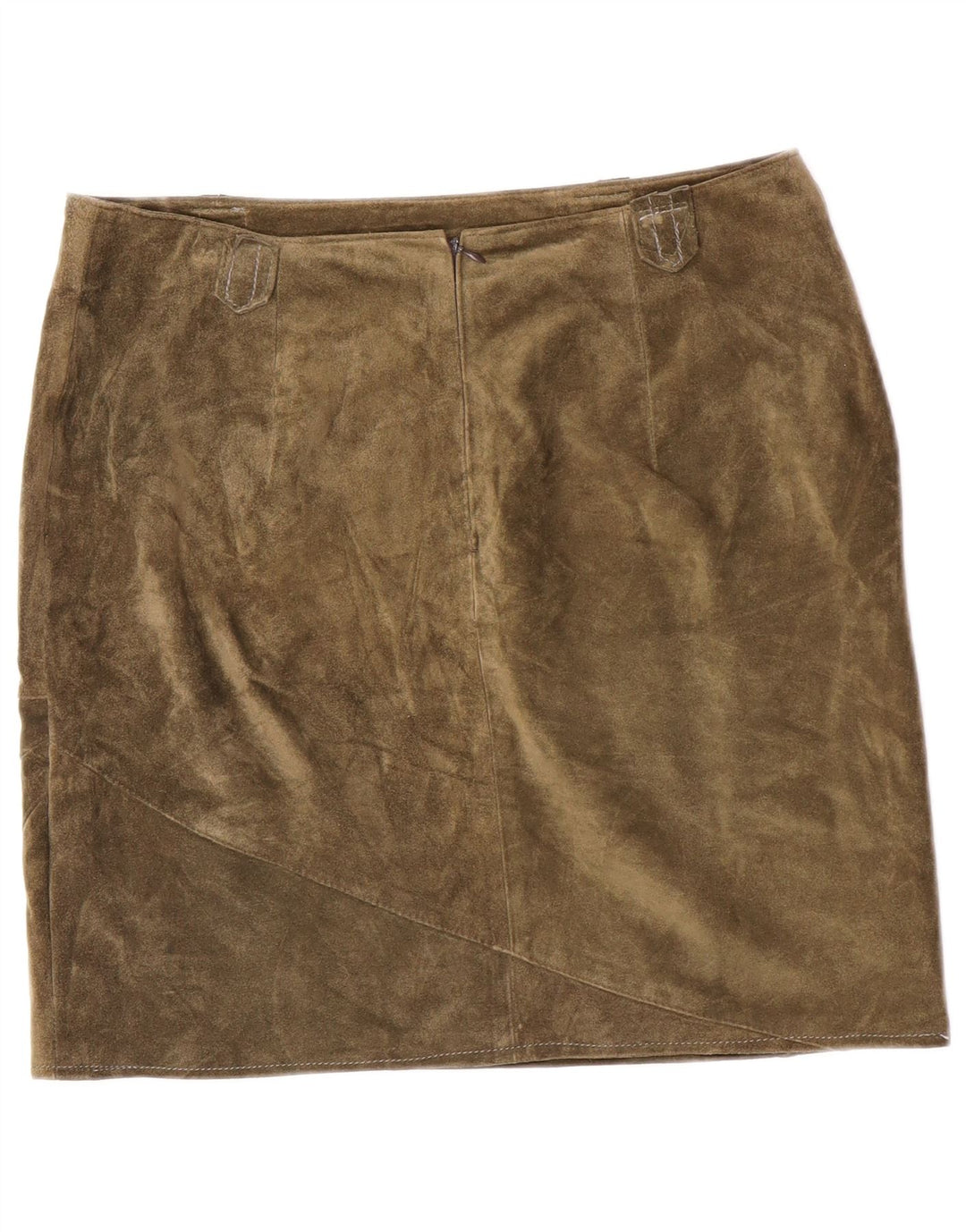 jupe en daim femme vintage Medium W32 Cuir Kaki