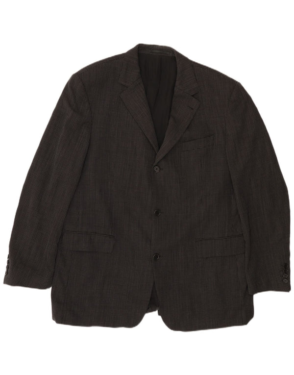 HUGO BOSS Veste Blazer 3 Boutons Homme EU 56 3XL Laine Tachée Noir