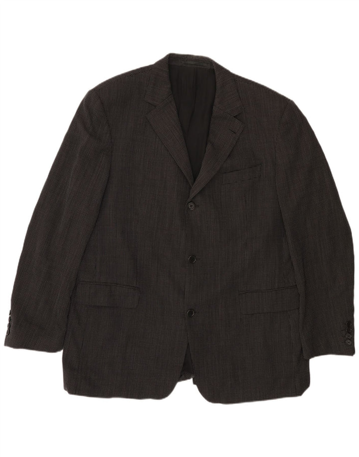 HUGO BOSS Veste Blazer 3 Boutons Homme EU 56 3XL Laine Tachée Noir