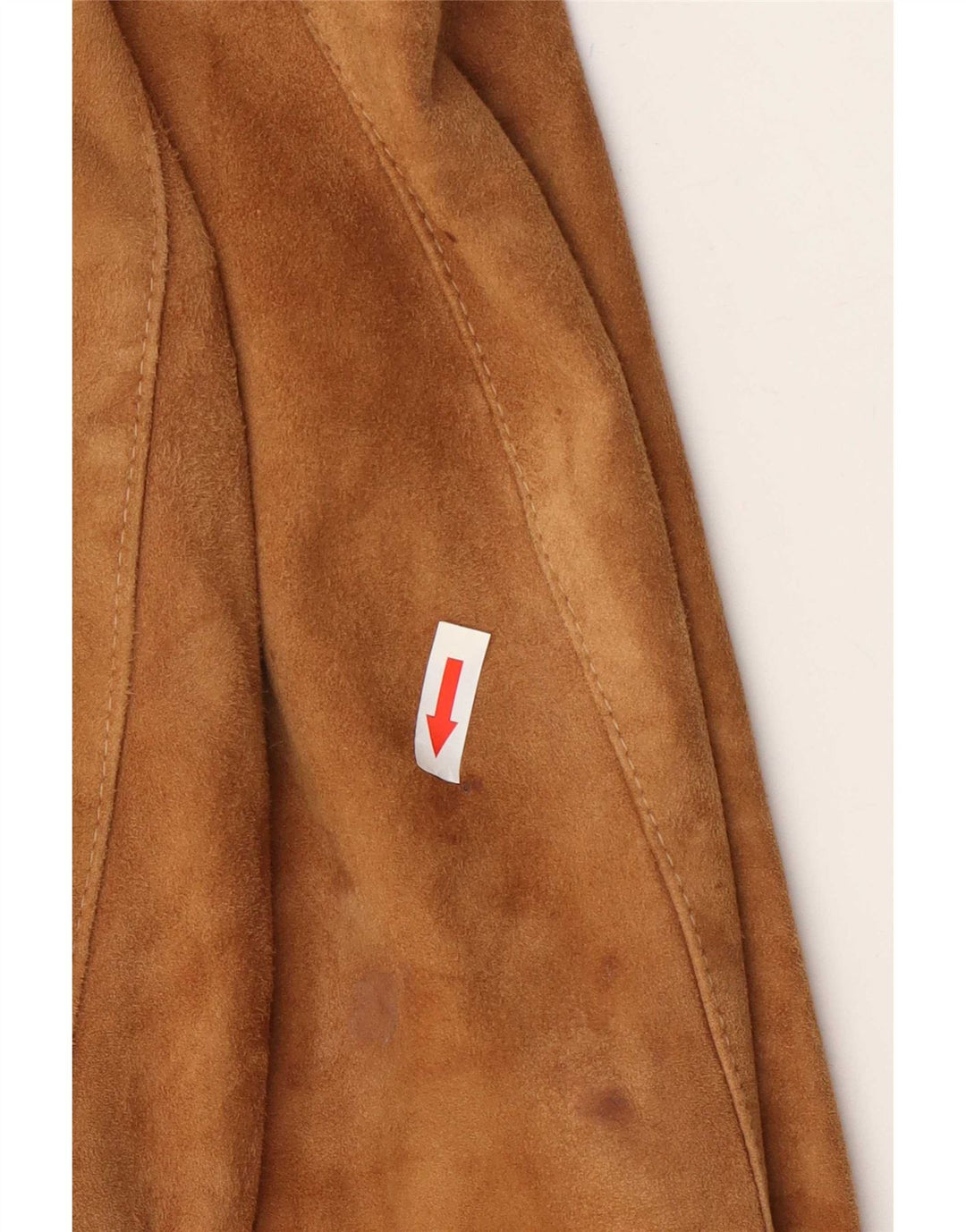 Veste Bomber En Daim Vintage Homme IT 48 Cuir Colorblock Beige Moyen