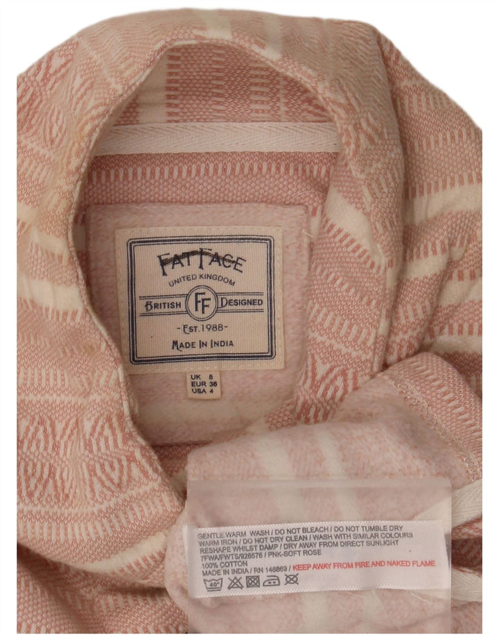 FAT FACE Sweat-shirt surdimensionné pour femme UK 8 Petit rose rayé