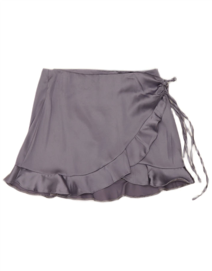Topshop Mini jupe portefeuille pour femme UK 12 Medium W30 Violet Polyester