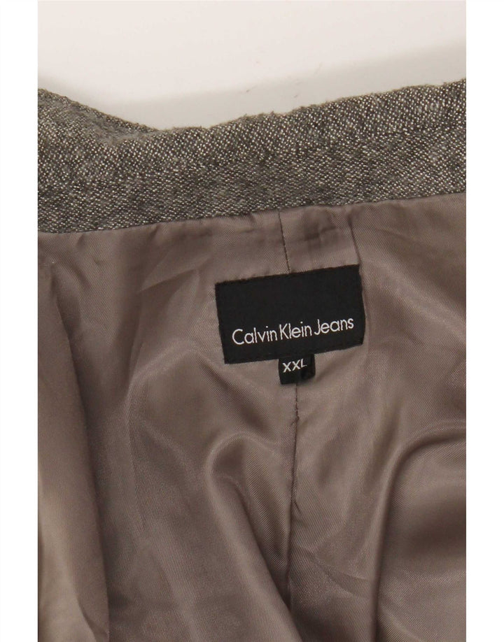Calvin Klein Jeans Veste blazer à 1 bouton pour femme UK 20 2XL Gris