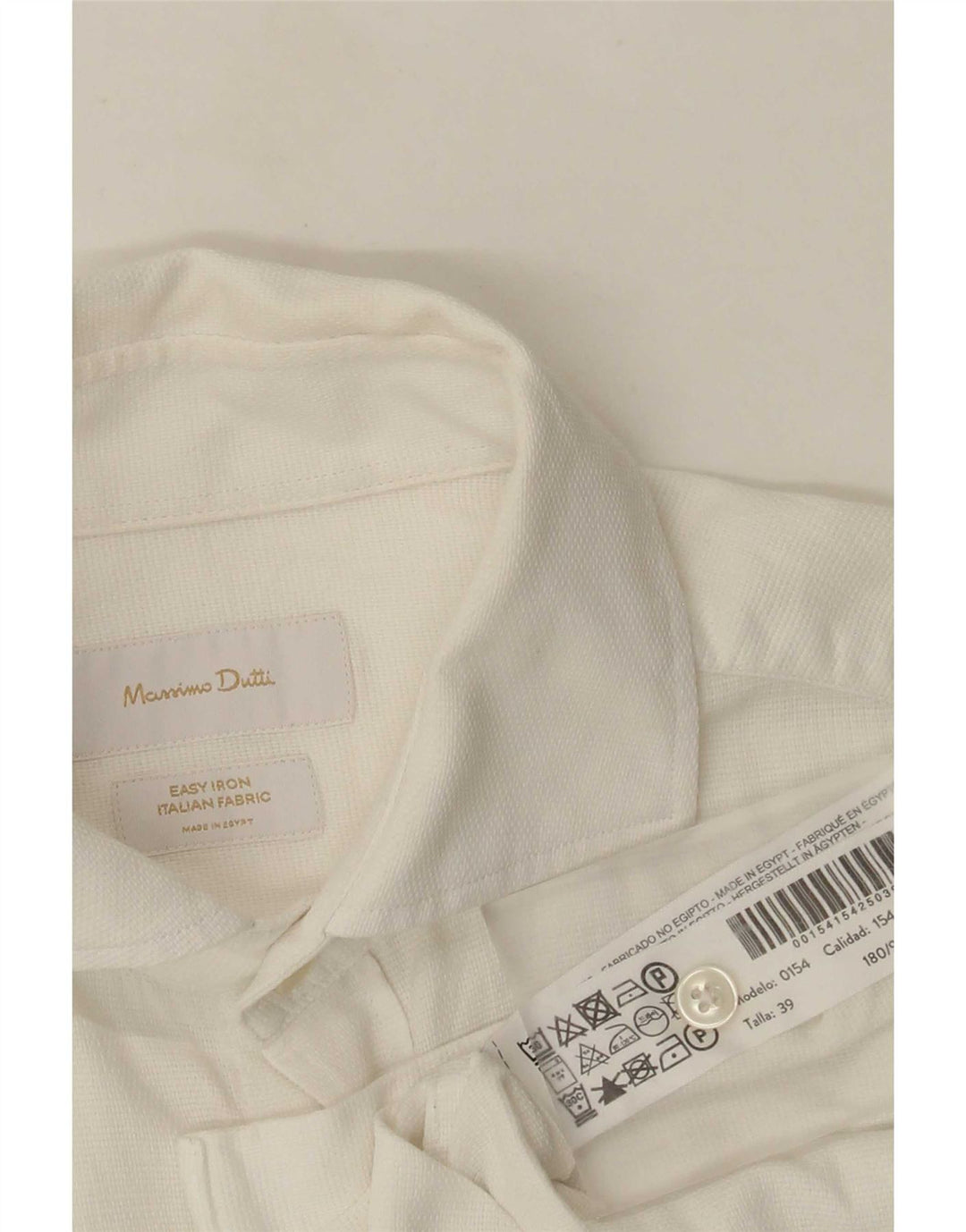 Massimo Dutti Chemise Homme Taille 39 Coton Blanc Moyen