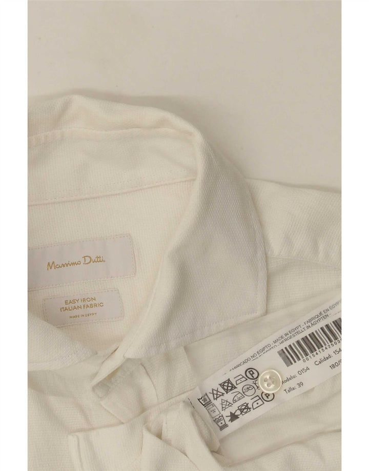 Massimo Dutti Chemise Homme Taille 39 Coton Blanc Moyen