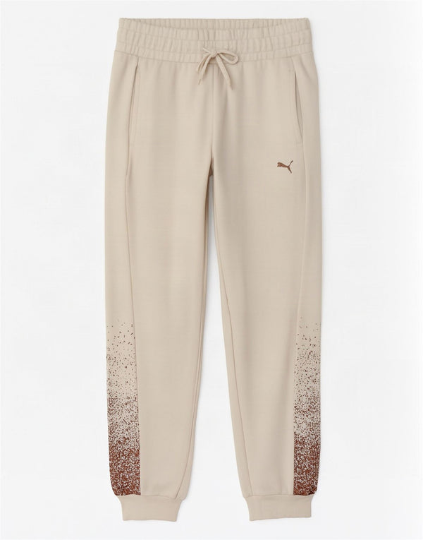 Puma Pantalon de survêtement pour femme Joggers UK 6 XS Blanc tacheté