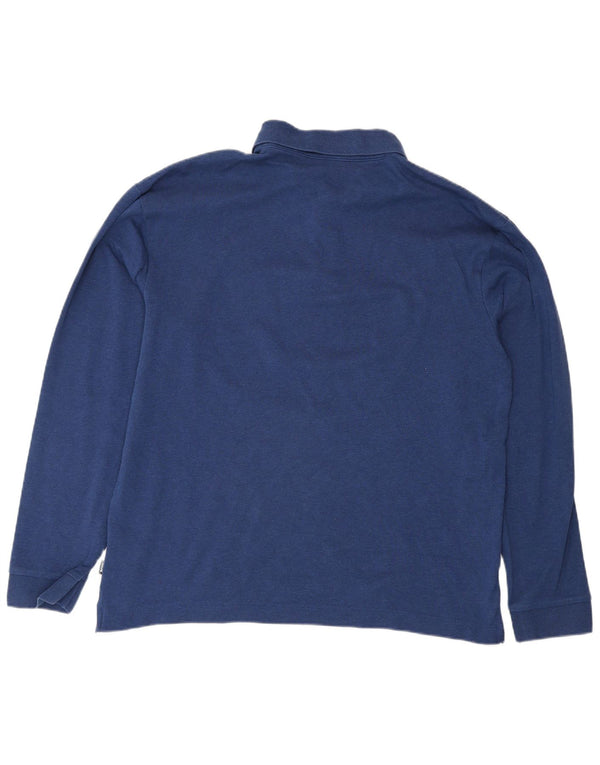 Hugo Boss Polo à manches longues Regular Fit pour homme en coton bleu moyen