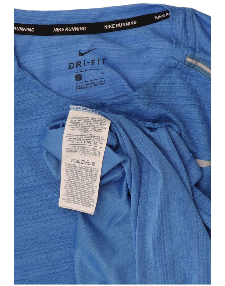 Nike Hommes Dri Fit T-Shirt Haut Large Bleu Rayé Polyester