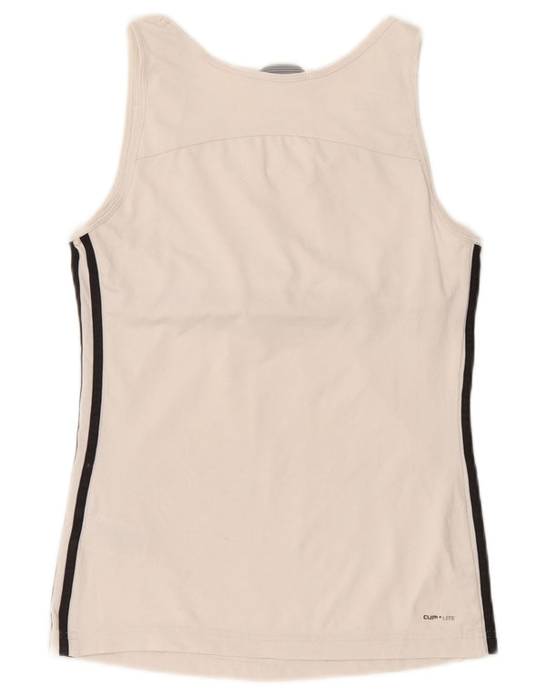 Adidas Débardeur Femme UK 10 Petit Blanc Polyester