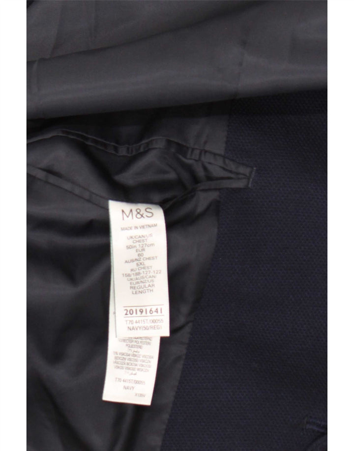Marks & Spencer Veste blazer à 2 boutons pour homme UK 50 5XL Bleu marine Polyamide