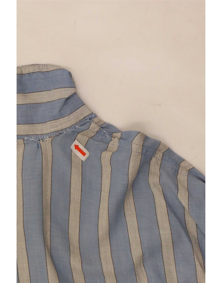 Calvin Klein Chemise pull à manches courtes pour homme en coton rayé bleu