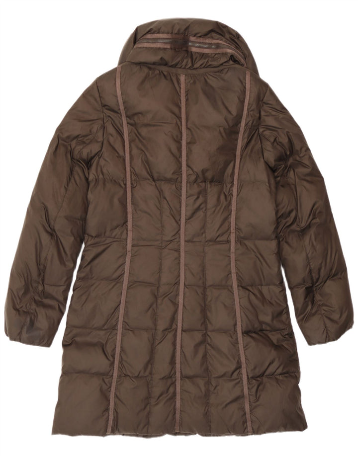 Geox Manteau rembourré à capuche pour femme UK 12 Marron moyen Polyester