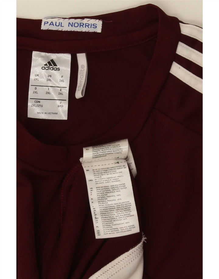 Adidas Climalite T-Shirt Top 2XL Bordeaux Polyester