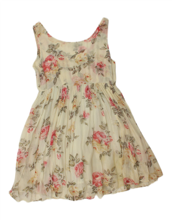 Onyx Robe trapèze sans manches pour femme UK 42 Medium Off White Floral