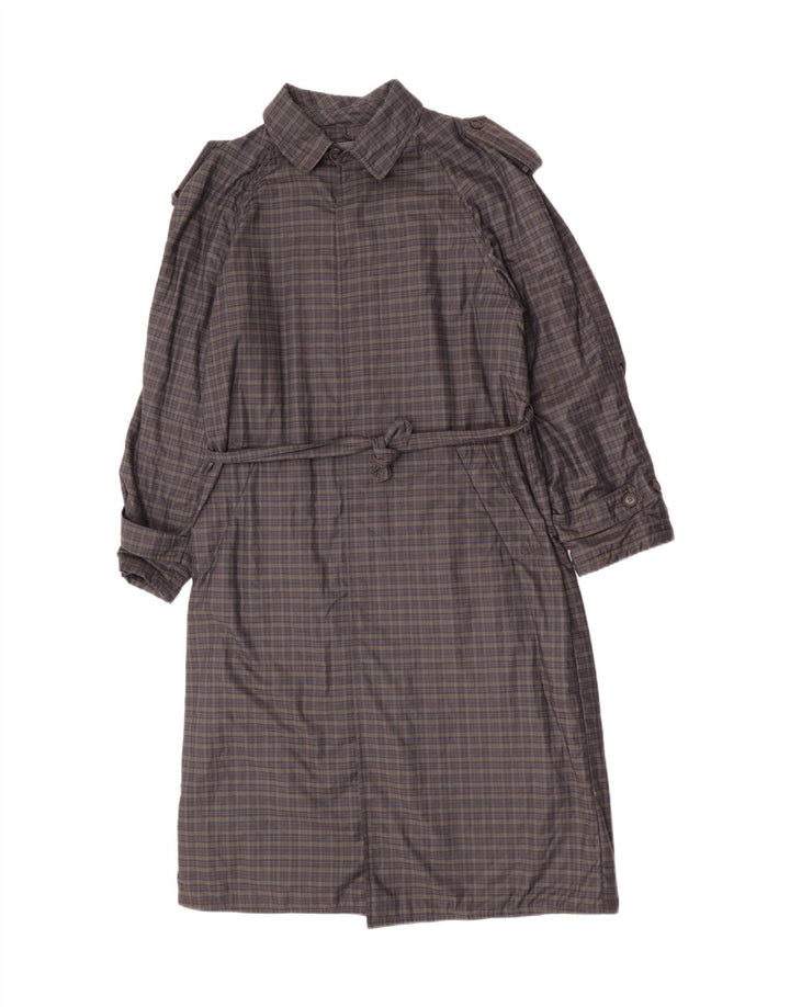 Gio Renzi Manteau coupe-vent militaire pour homme UK 38 Gris moyen à carreaux