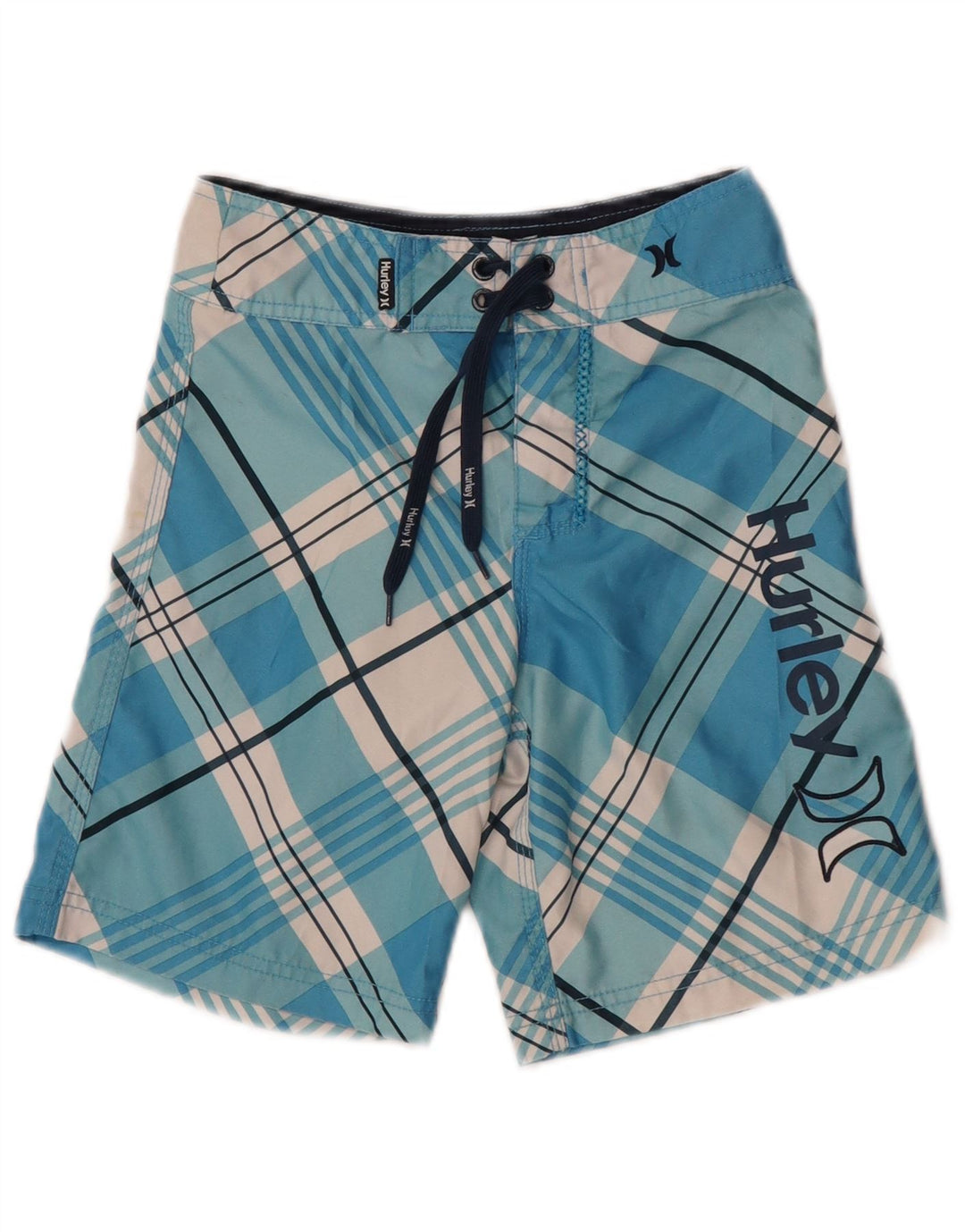 Hurley Short de Bain Graphique Garçon 5-6 Ans Bleu Carreaux Polyester