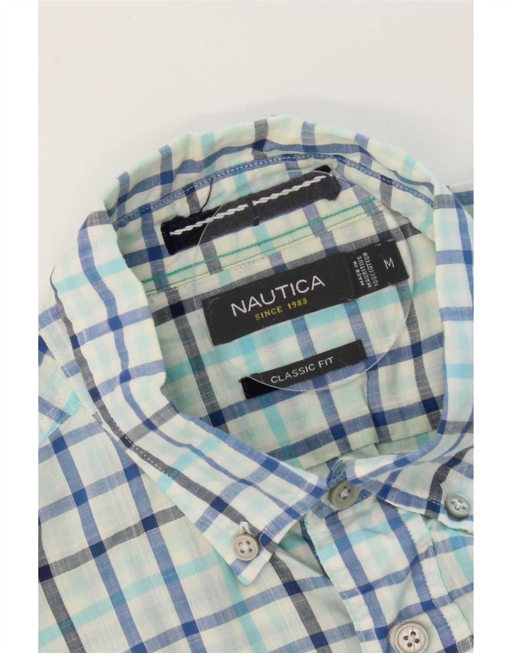 Nautica Chemise Coupe Classique Homme Bleu Moyen à Carreaux en Coton