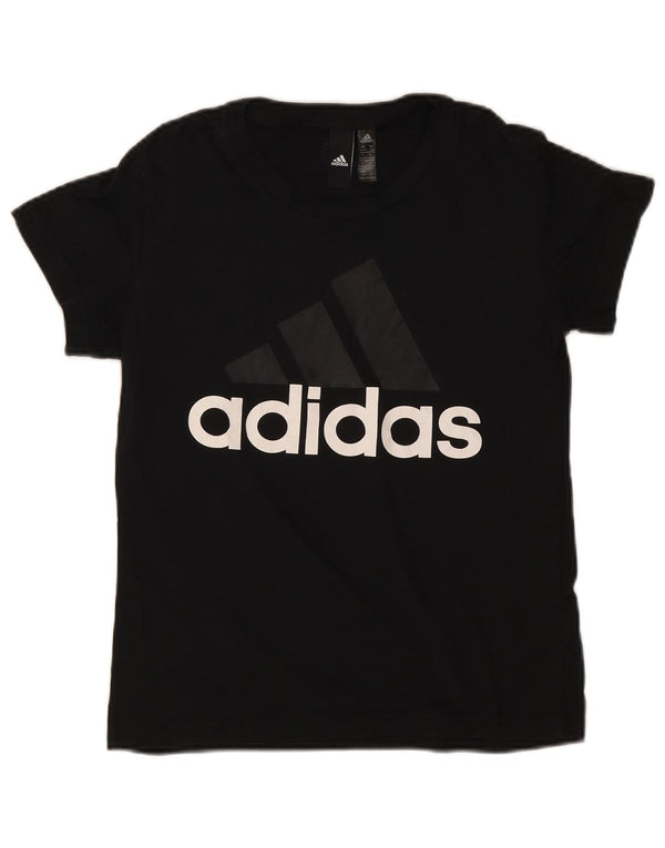 Adidas T-shirt graphique pour femme UK 8/10 Petit coton noir
