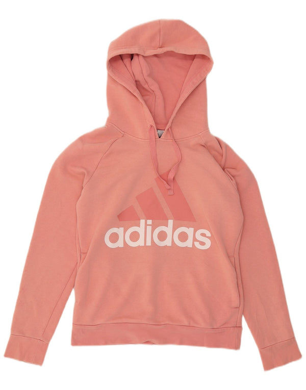 Adidas Pull à capuche graphique pour femme UK 8/10 Petit coton rose