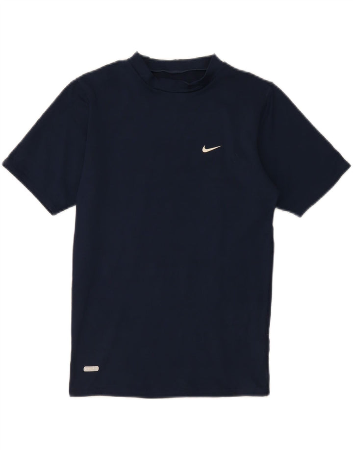 Nike T-shirt Dri Fit pour femme UK 12 Bleu marine moyen Polyester