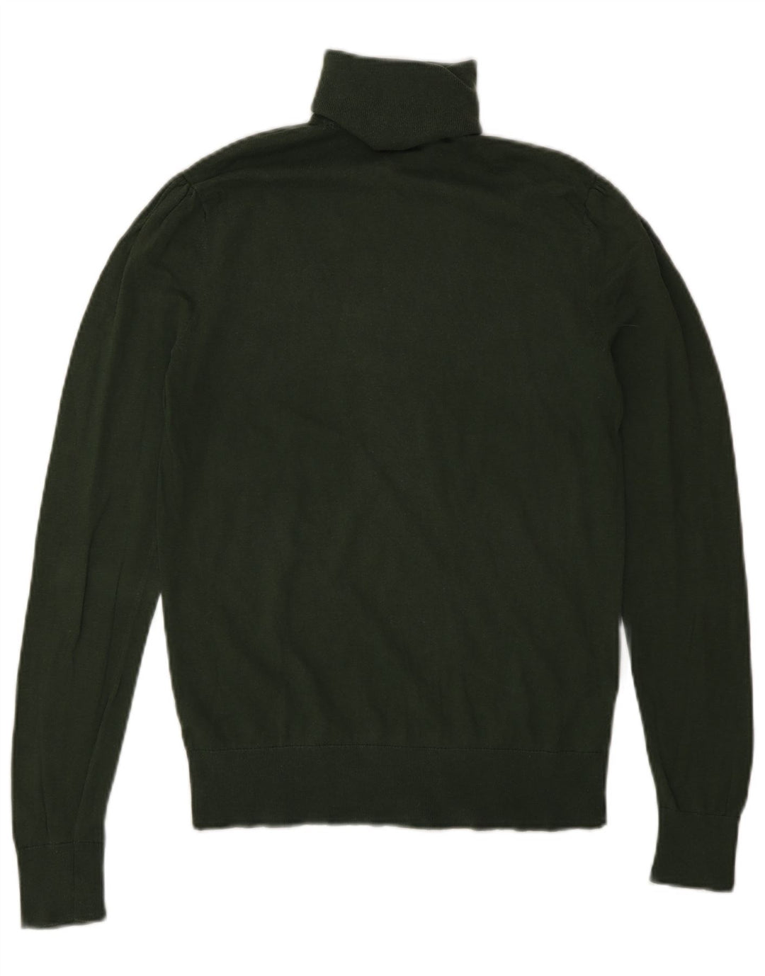 Massimo Dutti Pull col roulé pour femme UK 12 Soie vert moyen