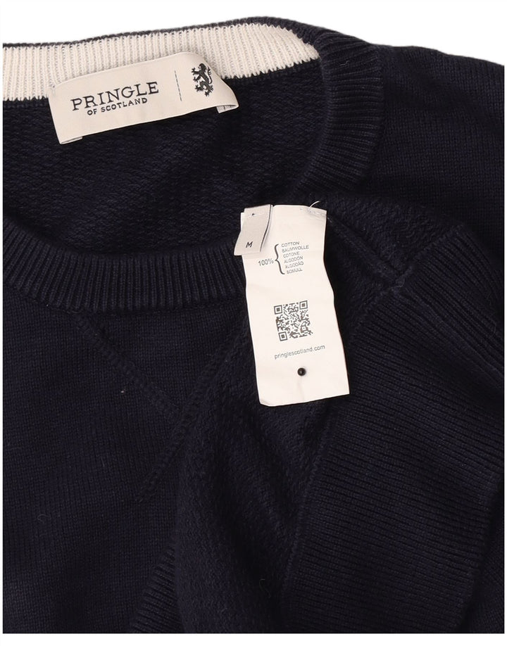 Pringle Pull Col Rond Homme Bleu Marine Moyen Coton
