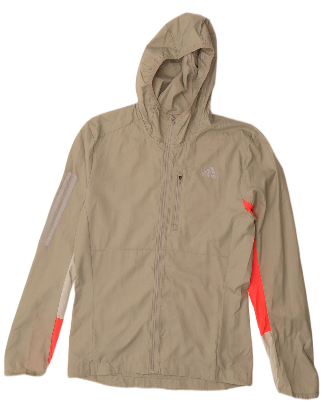 ADIDAS Veste de pluie à capuche pour homme UK 36 Petit Beige Colorblock Polyester