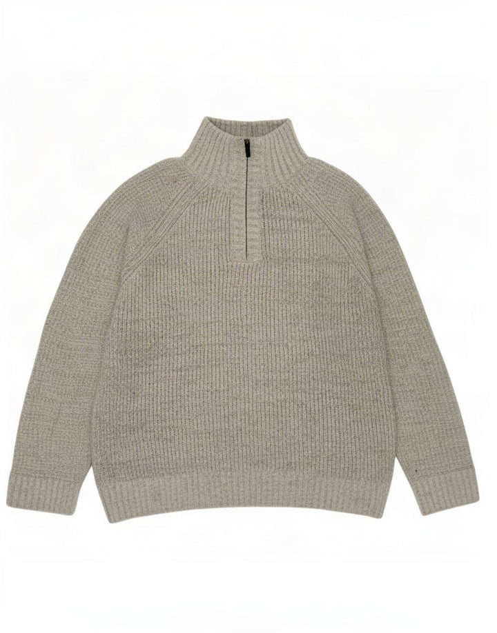 Marks & Spencer Pull Col Zippé Homme Gris Moyen Acrylique
