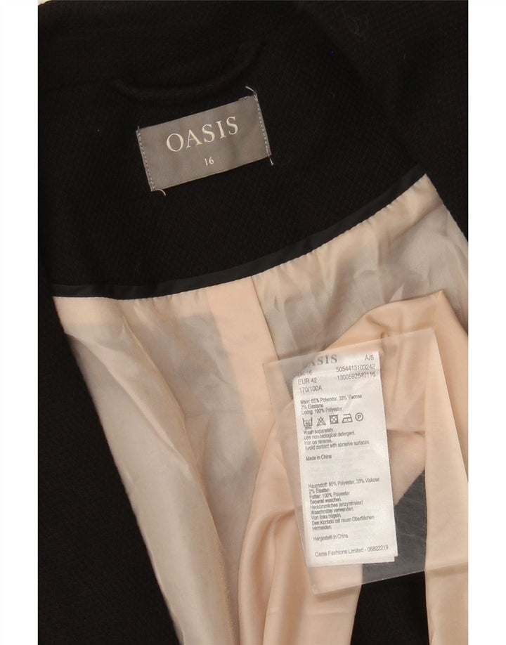 Oasis Veste Blazer 1 Bouton Femme UK 16 Large Noir Polyester