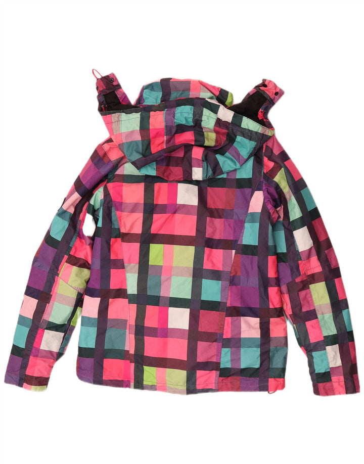 Maui and Sons Veste de pluie à capuche pour femme UK 14 Medium Multicolore Check