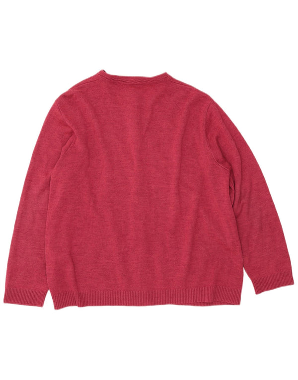 CASTLE OF IRELAND Pull Cardigan Femme UK 16 Grande Laine Rose