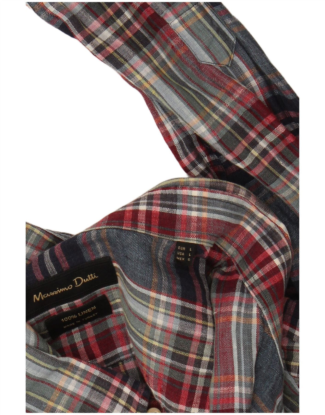 Massimo Dutti Chemise Homme Grand Lin À Carreaux Multicolore