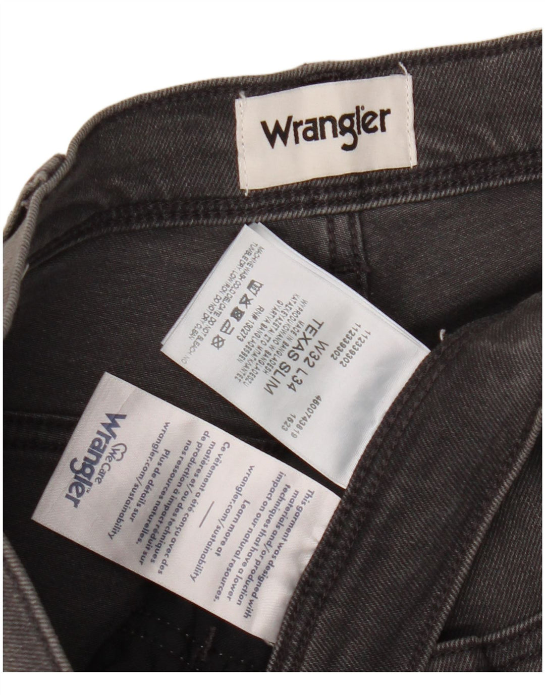 Wrangler Jean Slim Texas Homme W32 L34 Gris Coton