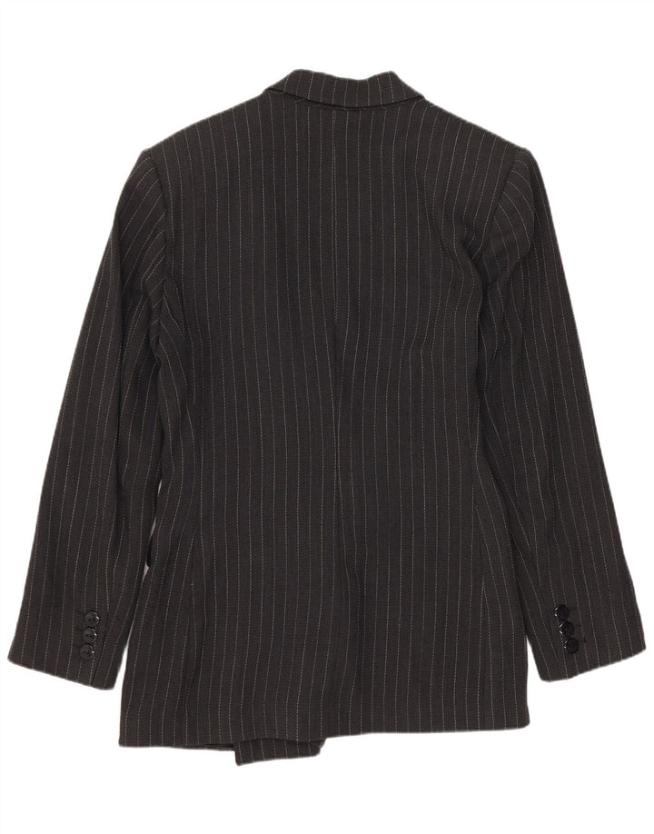 Andrea's Veste blazer croisée pour femme IT 44 à fines rayures noires moyennes