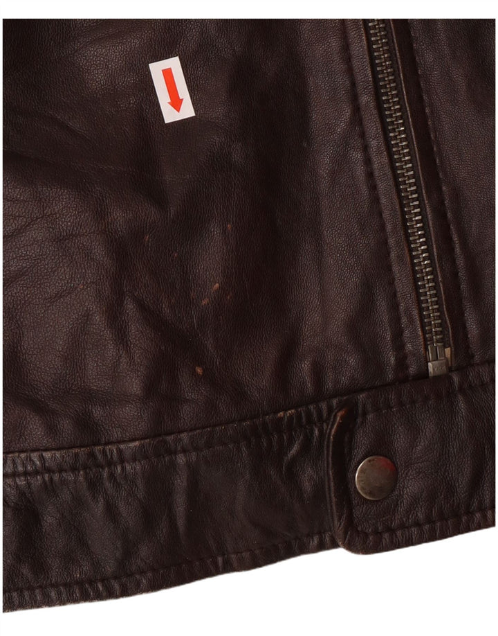 Conbipel Veste en Cuir Militaire Homme IT 54 XL Cuir d'Agneau Marron