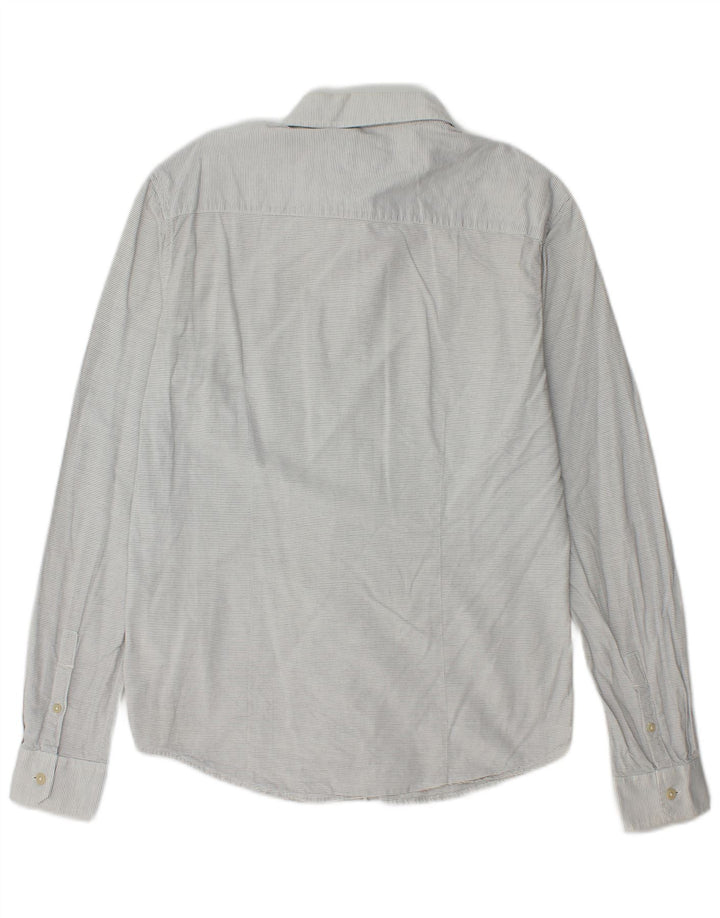 Wrangler Chemise Slim Homme Gris Moyen en Coton à Fines Rayures