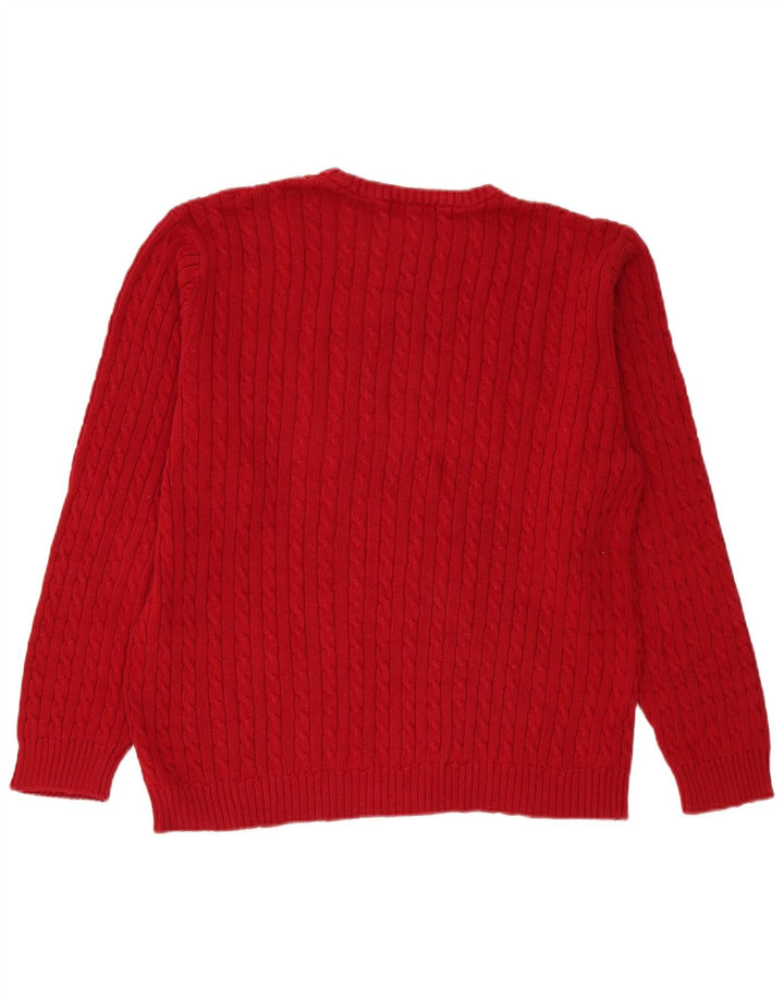 Chaps Pull à col rond pour homme en coton rouge Large