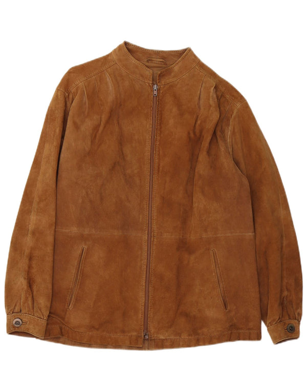 veste en daim femme vintage IT 42 Brun moyen