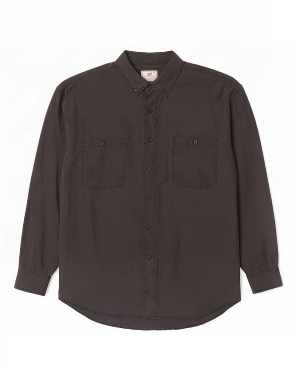 Chemise homme vintage soie noire moyenne