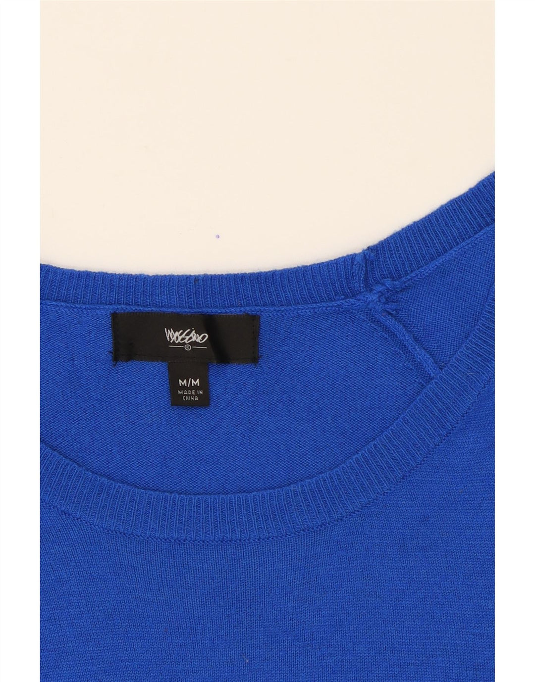 MOSSIMO Womens Boat Neck Jumper Sweater UK 12 Medium Blue Nylon Vintage Mossimo and Second-Hand Mossimo from Messina Hembry 