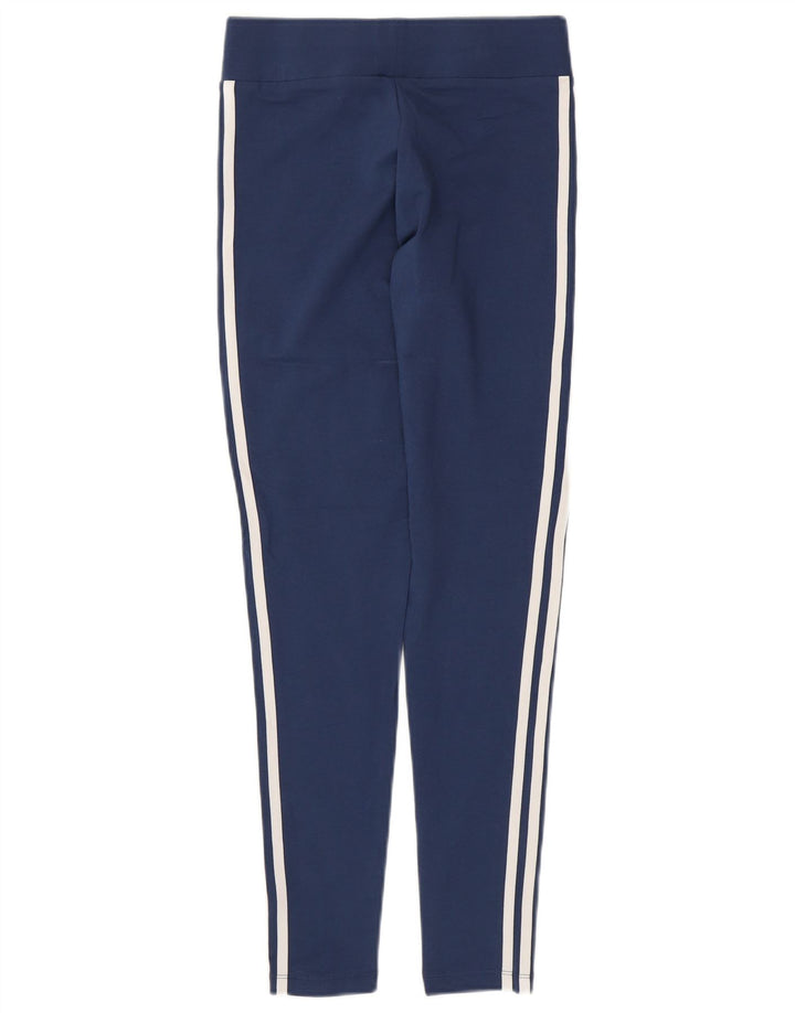 ADIDAS Leggings Femme UK 10 Petit Bleu Marine Coton