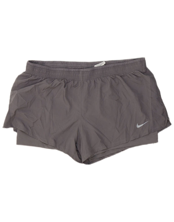 Nike Womens Dri Fit Sport Shorts UK 20 2XL Grey Polyester