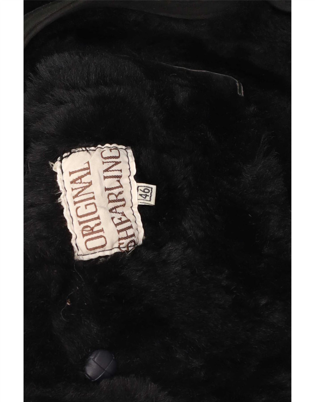 vintage Femme Manteau en peau de mouton surdimensionné IT 46 Grand Shearling noir