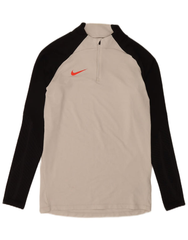 Nike Dri Fit Zip Neck Slim Pull Survêtement Haut Petit Blanc