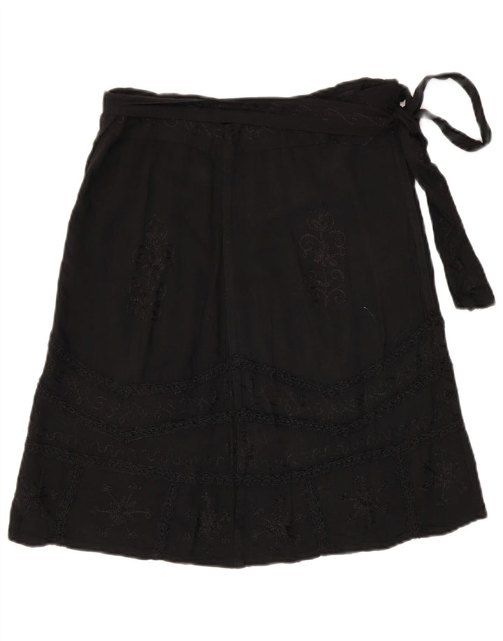 jupe portefeuille femme vintage W30 Medium Black Paisley