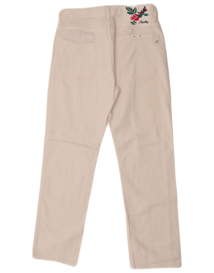 Replay Jean droit femme W28 L29 coton blanc