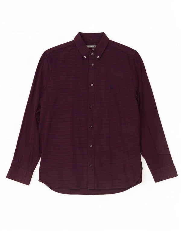 French Connection Chemise Slim Fit XL Homme Bordeaux à Carreaux Coton